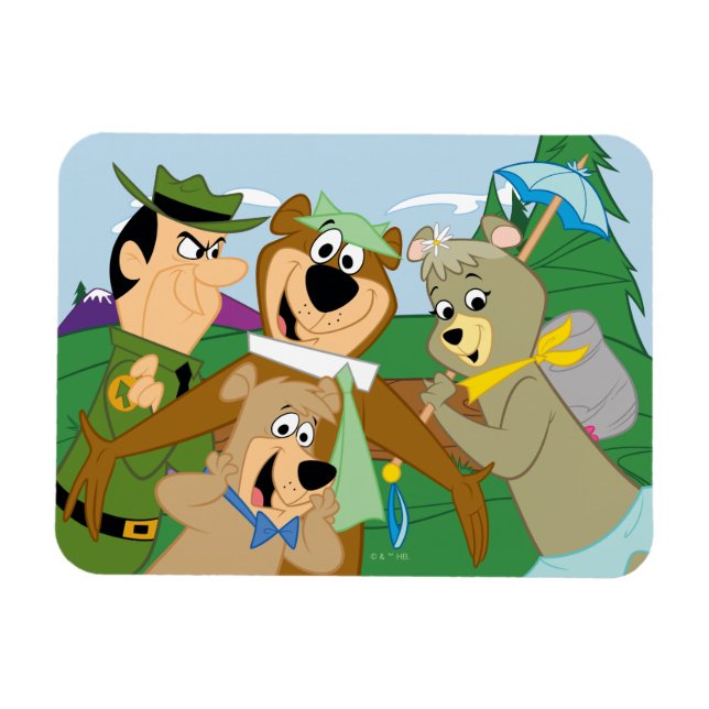 Yogi Bear und Friends Gerahmt Forest Picture Magnet (Horizontal)