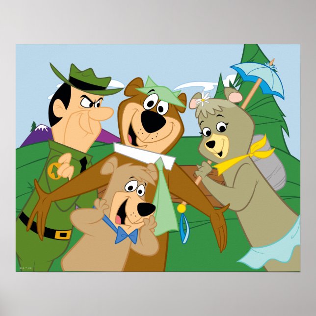 Yogi Bear und Friends Gerahmt Forest Picture Poster (Vorne)