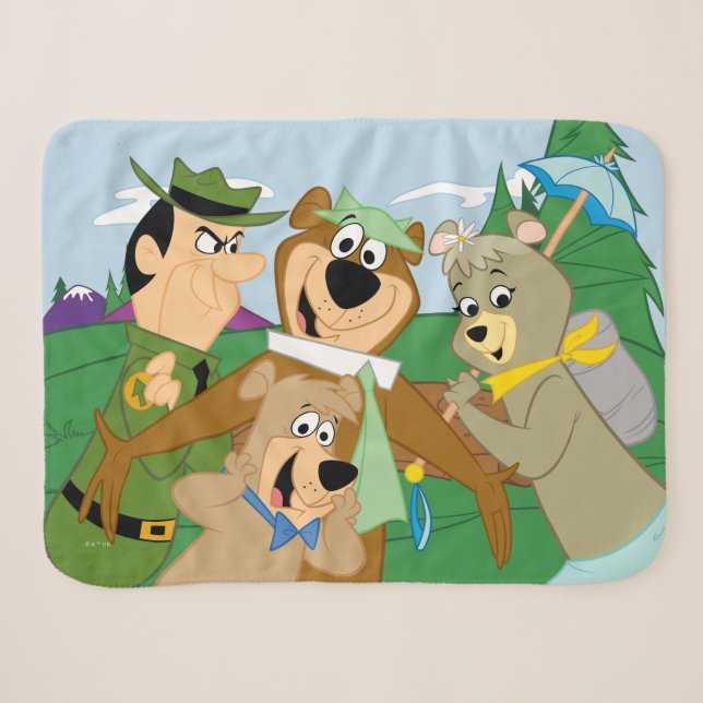 Yogi Bear und Friends Gerahmt Forest Picture Sherpadecke (Vorderseite (Horizontal))