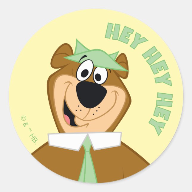 Yogi Bear Willkommen Runder Aufkleber (Vorderseite)