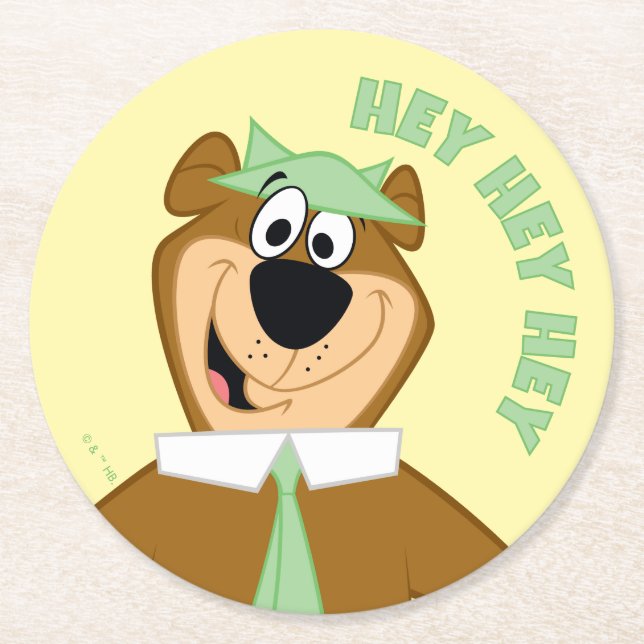 Yogi Bear Willkommen Runder Pappuntersetzer (Vorderseite)