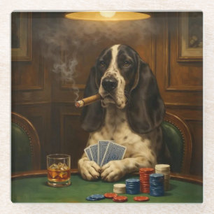 Yogi der Basset Hound spielt Poker Glasuntersetzer