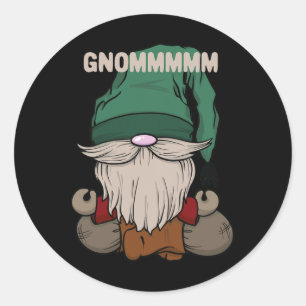 Yogi Gnom Lustiger Gnommmmm Yoga Design Lotus Pose Runder Aufkleber