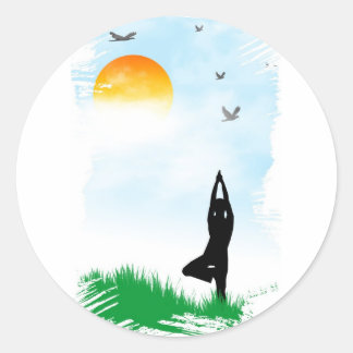Yogi-Meditation Runder Aufkleber