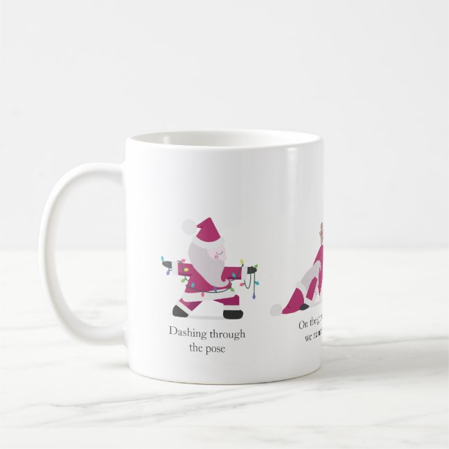  Yogi Santa Funny Yoga Pub Weihnachtskarte Kaffeetasse (Links)