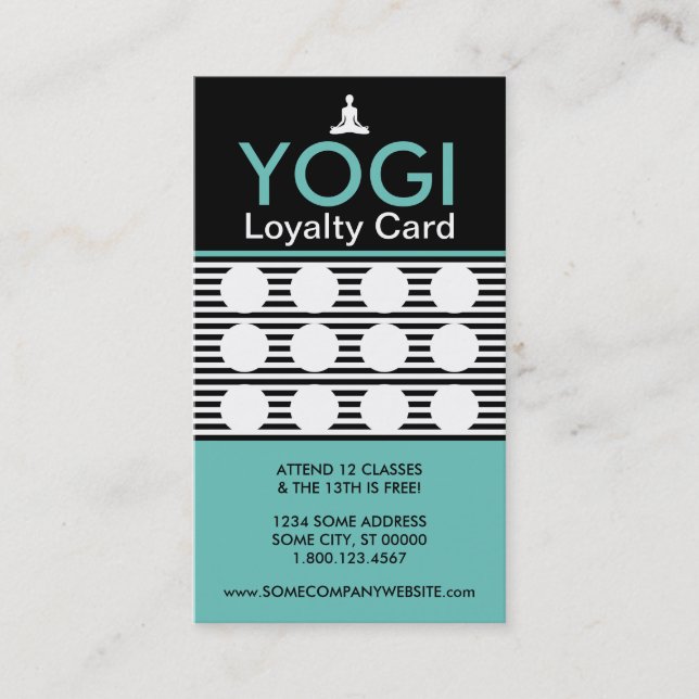 Yogi striate Briefmarkenkarte Treuekarte (Vorderseite)