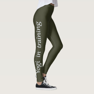 Yogi Yoga Workout Fitness Hose Armee grünes Oliven Leggings
