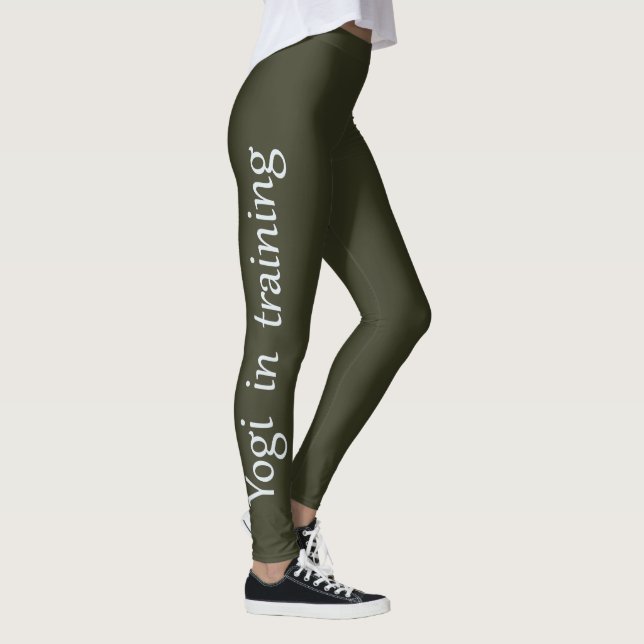 Yogi Yoga Workout Fitness Hose Armee grünes Oliven Leggings (Rechts)