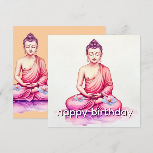 Yogini / Buddha Watercolor Birthday, Meditation Karte (Vorne/Hinten)