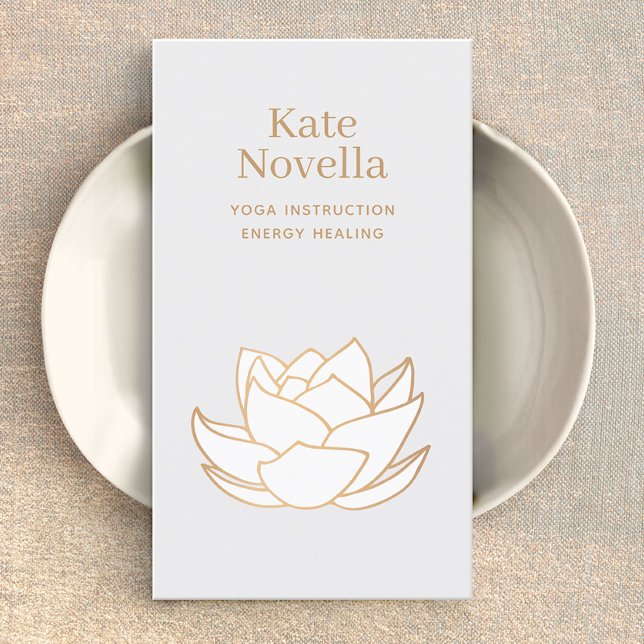 Yoglehrer White Lotus Gray Visitenkarte (white lotus business card)