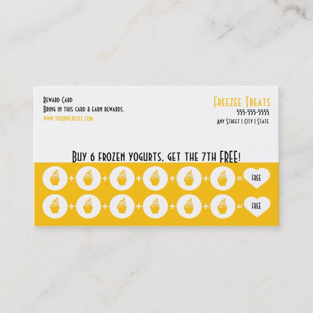 Yogurt Loyalty Business Card gefroren Treuekarte (Vorderseite)