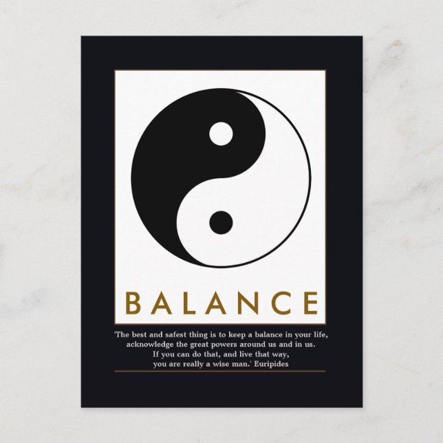 Yogyang-Balance mit Zitat Postkarte (Vorderseite)