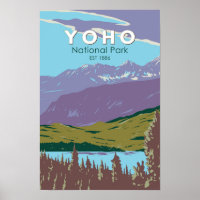 Yoho National Park Canada Travel Art Vintag