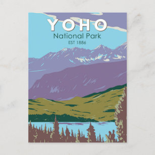 Yoho National Park Canada Travel Art Vintag Postkarte
