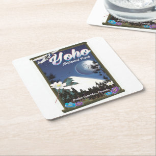 Yoho National Park Canada Vintage Reiseplakat Rechteckiger Pappuntersetzer