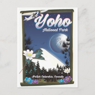 Yoho-Nationalpark Kanada Vintage-Reiseposter Postkarte