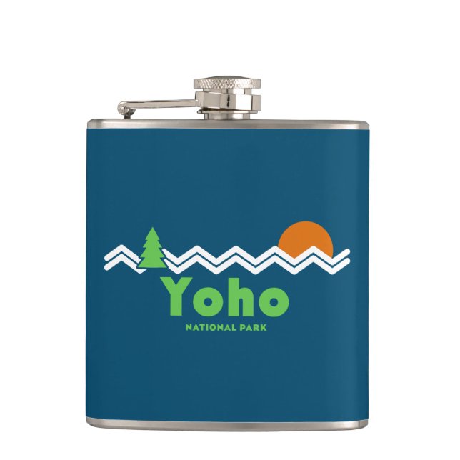 Yoho Nationalpark Retro Flachmann (Vorderseite)