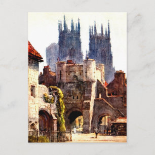 Yok Minster Bootham Bar Eintritt Colour Cathedral Postkarte