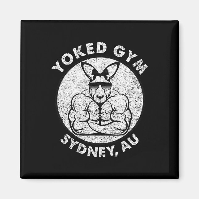 Yoked Gym Sydney Flex Muscle Kangaroo Magnet (Vorne)