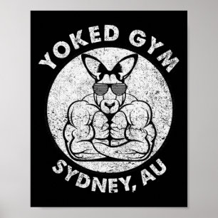 Yoked Gym Sydney Flex Muscle Kangaroo Poster