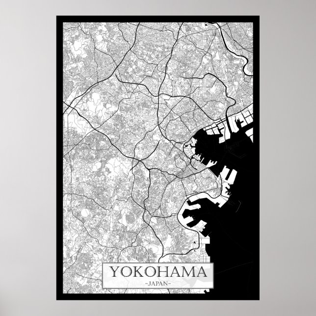 Yokohama Japan Map Poster (Vorne)
