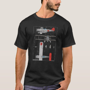 Yokosuka B4Y japanischer WW2-Doppeldecker Diagramm T-Shirt