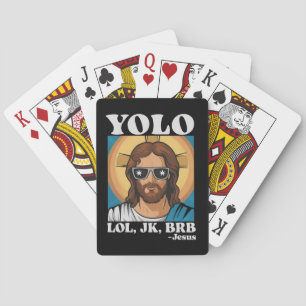 YOLO LOL JK BRB Jesus Lustiges Ostern Spielkarten