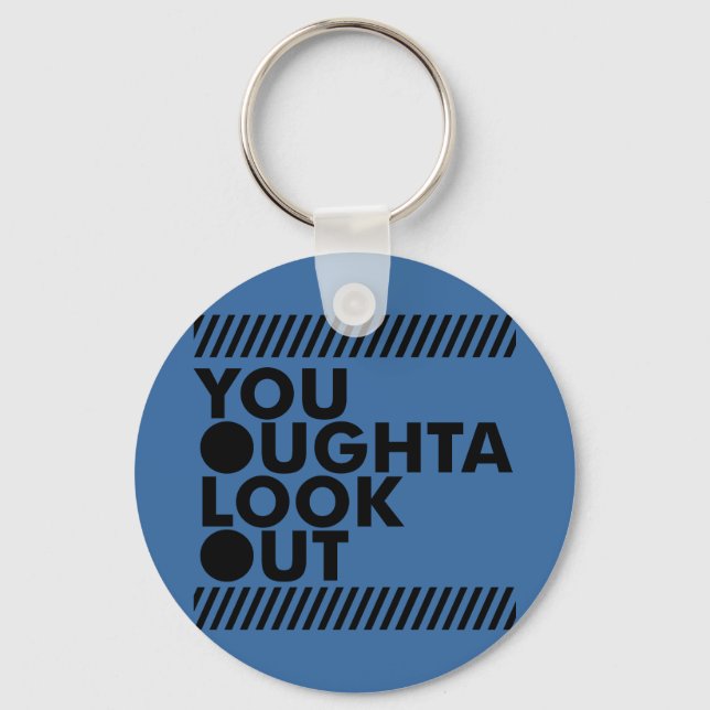 YOLO mit Vorsicht Schlüsselanhänger (Vorderseite)