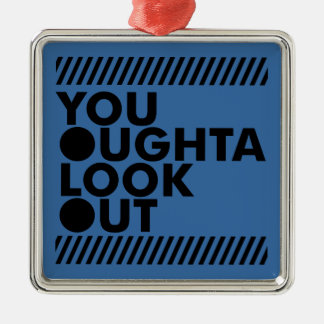 YOLO mit Vorsicht Silbernes Ornament