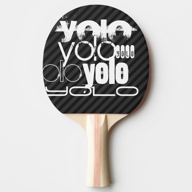 Yolo; Schwarz & Dunkelgrau Streifen Tischtennis Schläger (Vorderseite)