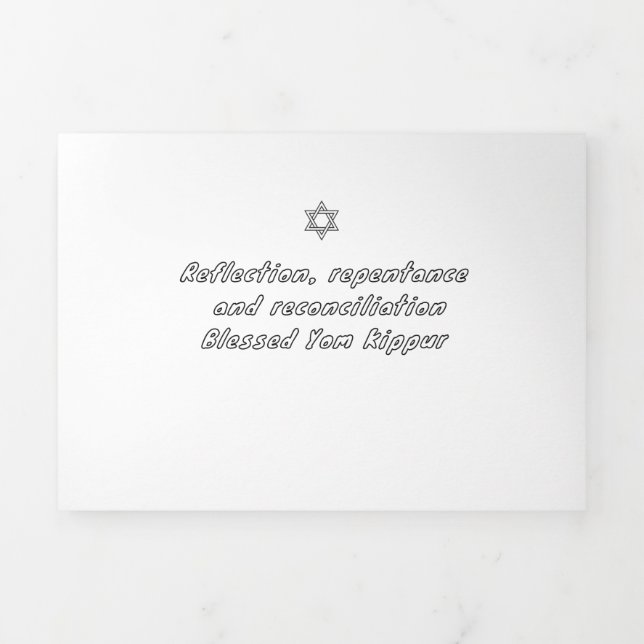Yom Kippur Dreifach Gefaltete Urlaubskarte (Cover)