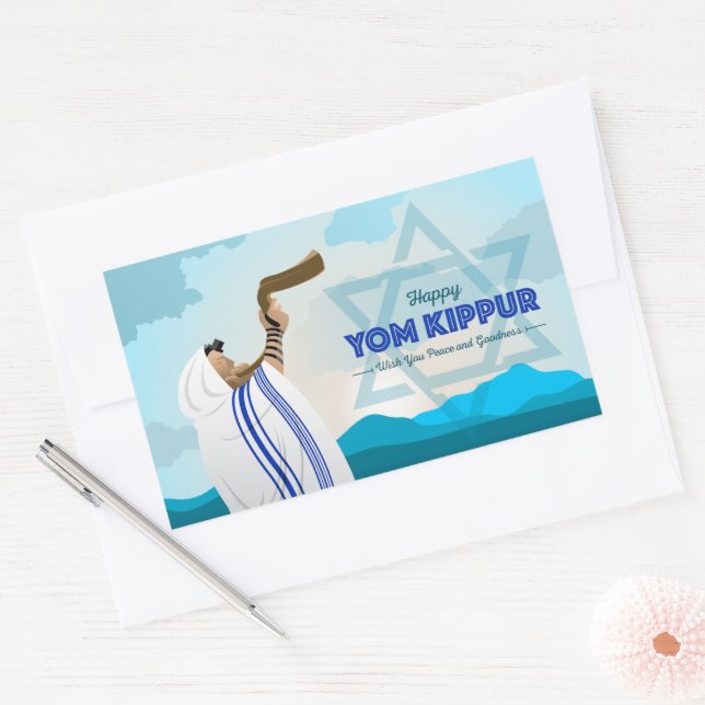 Yom Kippur Rechteckiger Aufkleber (Umschlag)