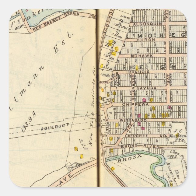 Yonkers, New York 13 Quadratischer Aufkleber (Vorderseite)