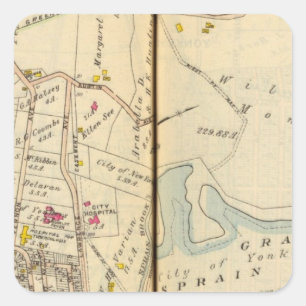 Yonkers, New York 9 Quadratischer Aufkleber
