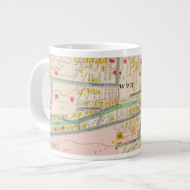 Yonkers NY Karte Jumbo-Tasse (Vorderseite Links)