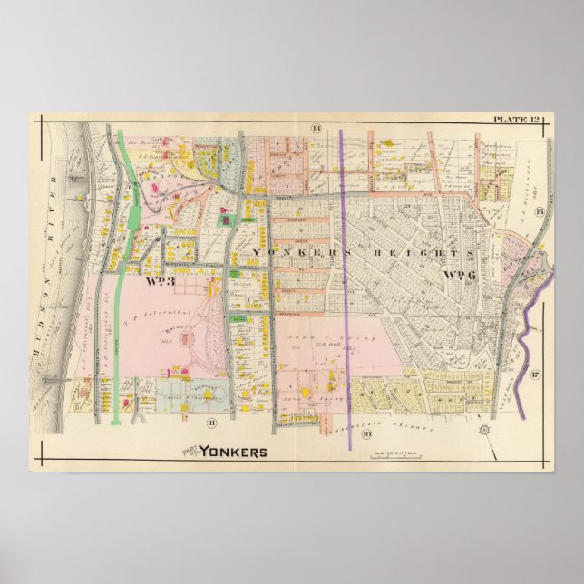 Yonkers NY Map Atlas Poster (Vorne)