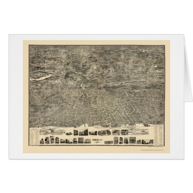 Yonkers, NY panoramische Karte - 1899 (Vorderseite (Horizontal))