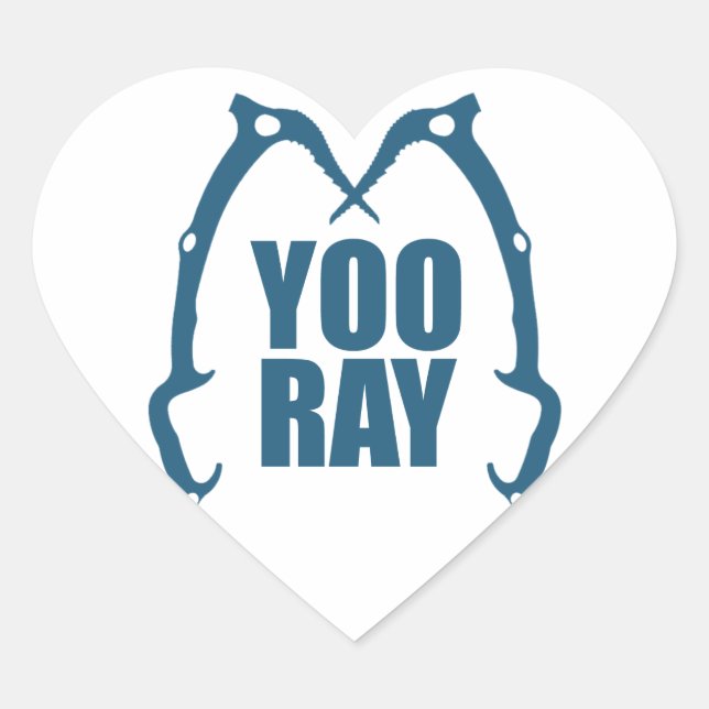 Yoo Ray (Ouray) Eisklettern Herz-Aufkleber (Vorderseite)