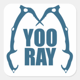 Yoo Ray (Ouray) Eisklettern Quadratischer Aufkleber