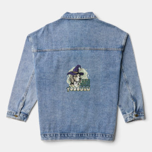Yooouuu Geister Beagle Hund Lila Hexenhut Hallowee Jeansjacke
