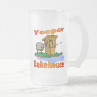Yooper Lakehouse (fertigen Sie es) besonders an Mattglas Bierglas
