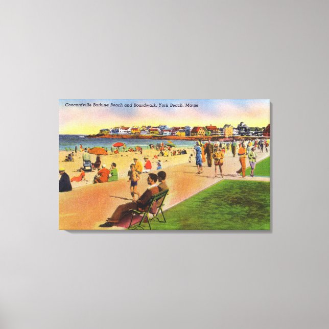 York Beach View of Concordville Beach & Leinwanddruck (Vorderseite)