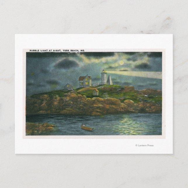 York Beach View of the Nubble Lighthouse at Postkarte (Vorderseite)