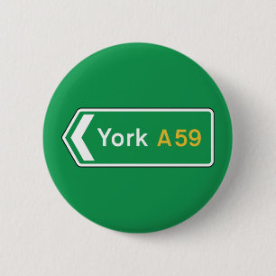 York, BRITISCHES Verkehrsschild Button