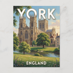 York England gotische Kathedrale Ansicht Postkarte