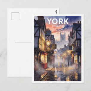 York England Vintage Reise Postkarte