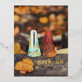 York Ghosts UK Foil Postcard Halloween Spooky Folien Feiertagspostkarte