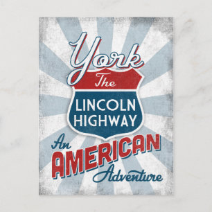 York Lincoln Highway Vintage Amerika Pennsylvania Postkarte