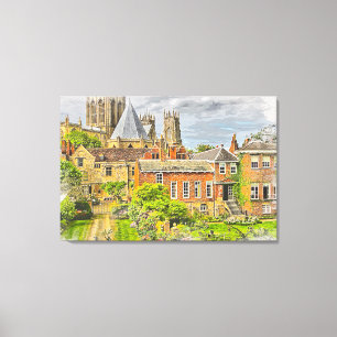 York Minster, Kathedrale York Aquarellmalerei Leinwanddruck