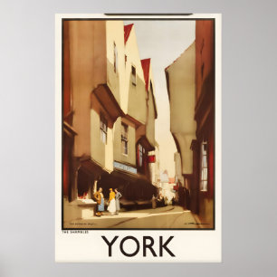 York The Shambles Vintage-Reiseposter Custom Art Poster